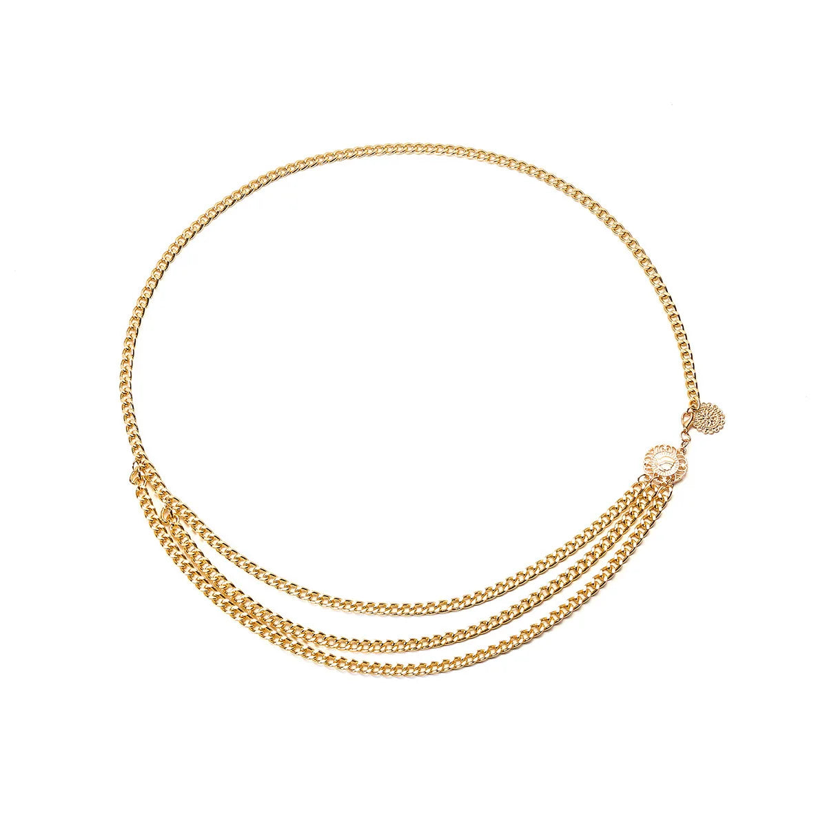 New Fashion Luxury Designer Brand Metal Chain Belt For Women Golden Coin Personality Hip Hop Style Female Tassel Belts Ceinture