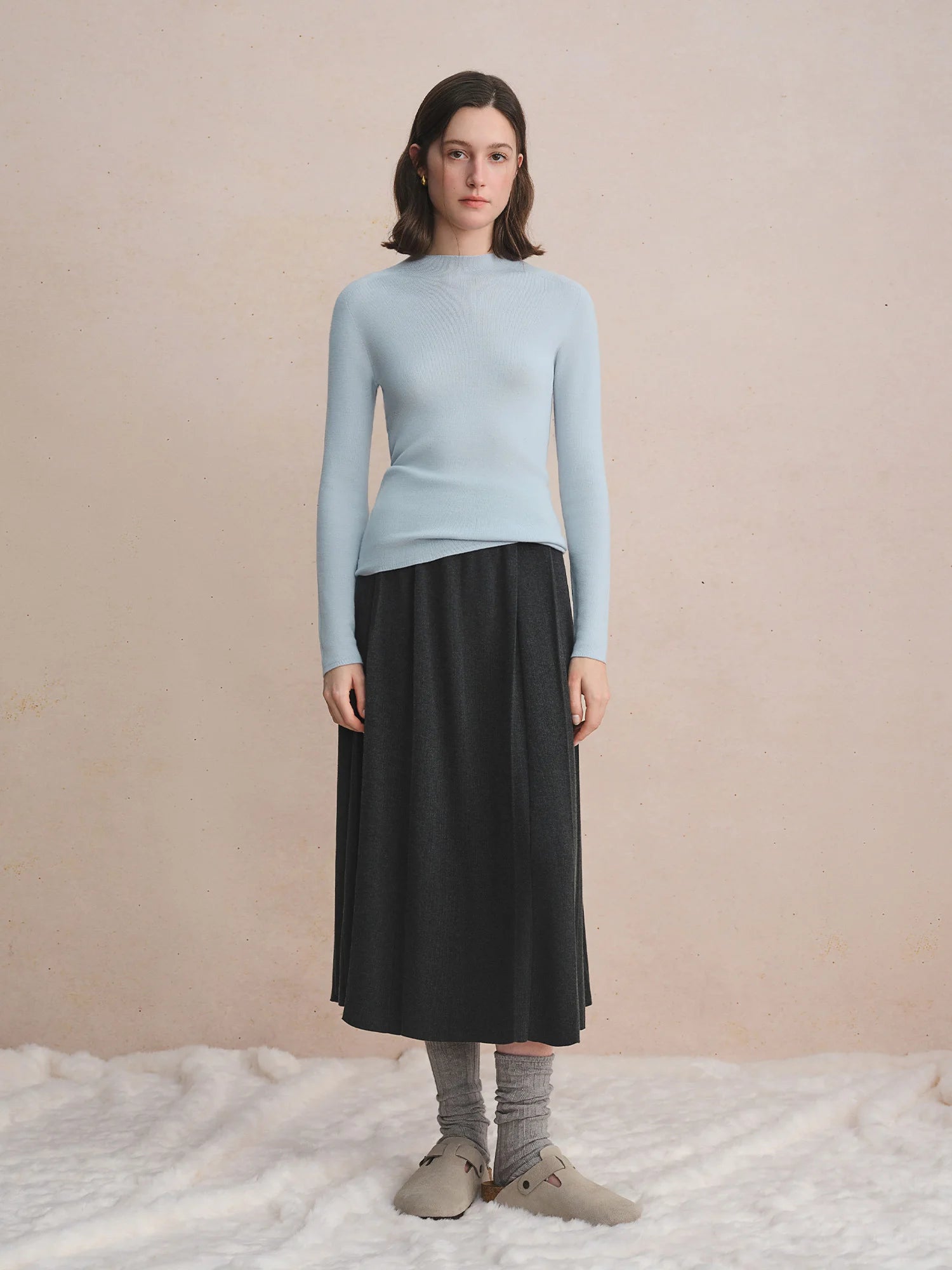 Seamless Half-high Collar Pure Wool Pullovers Women Plus Size Autumn Winter Bottoming Sweater Solid Soft Breathable Tops