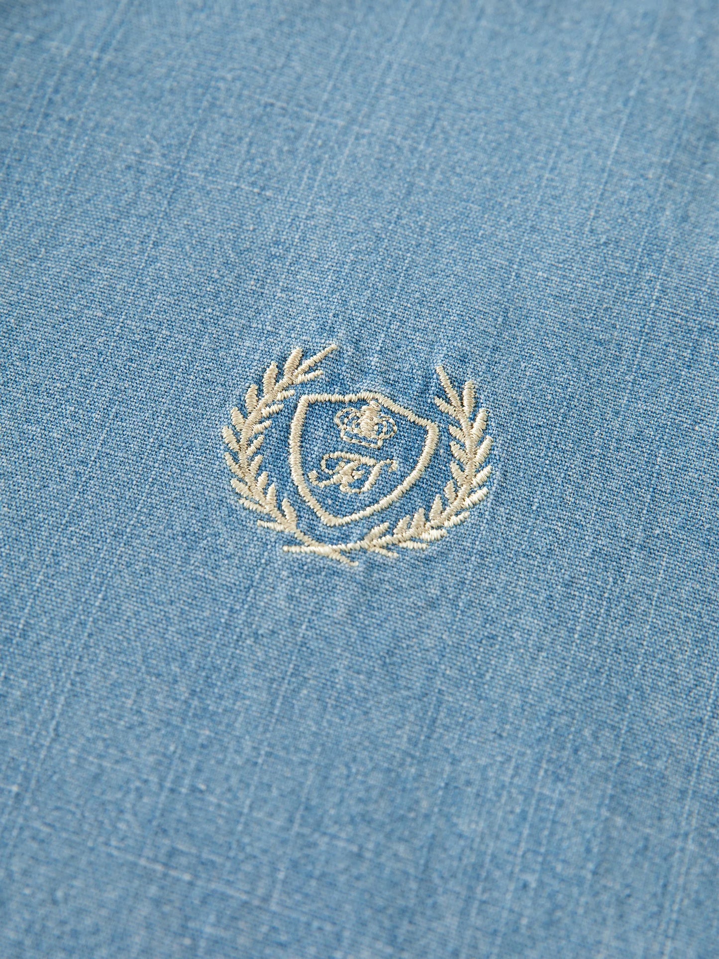 FSLE Women Long Sleeve Denim Blouse Embroidery Female Drop Sleeve Casual Cotton Shirts Light Denim Blue Shirt Top 24FS14486