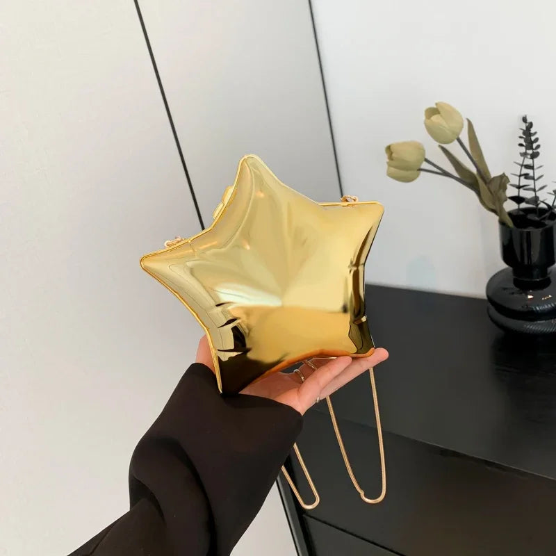 Fashion Star Shape Ladies Shoulder Bags High Quality Design Solid Crossbody Bags for Women Chains 2024 New High Quality