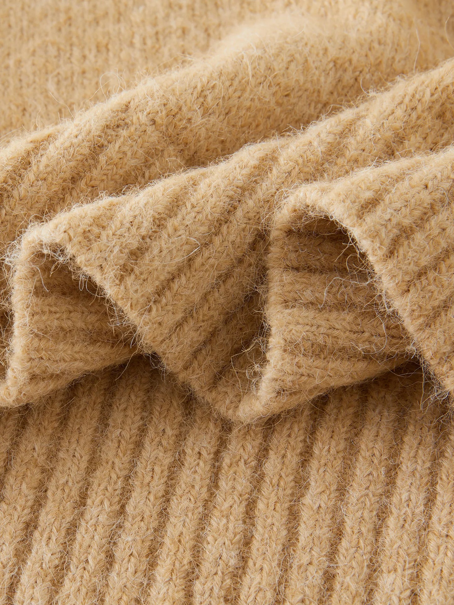 FSLE【3 Colors】Women V-Neck Pullover Sweater 5.1% Wool Warm Winter Long Sleeve Sleeve Tops Drop Sleeve Simple Top 24FS14156