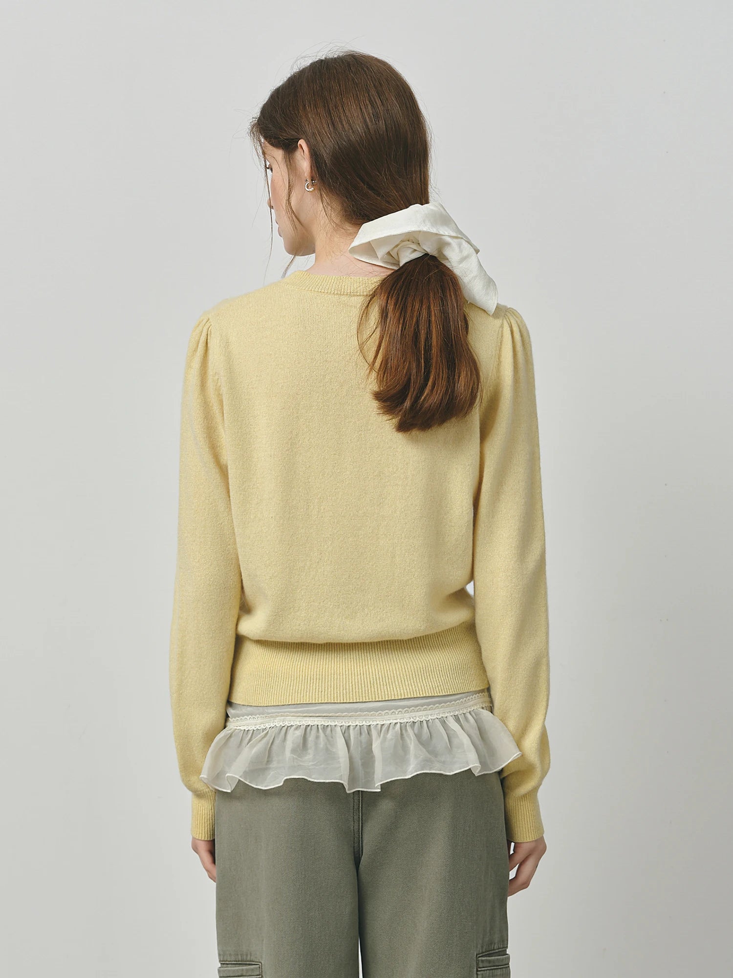 FSLE Women's Cute Fresh Wool Knit Sweater 2025 Autumn Winter New Style Round Neck Long Sleeve Chic Pullover Top for Casual Wear