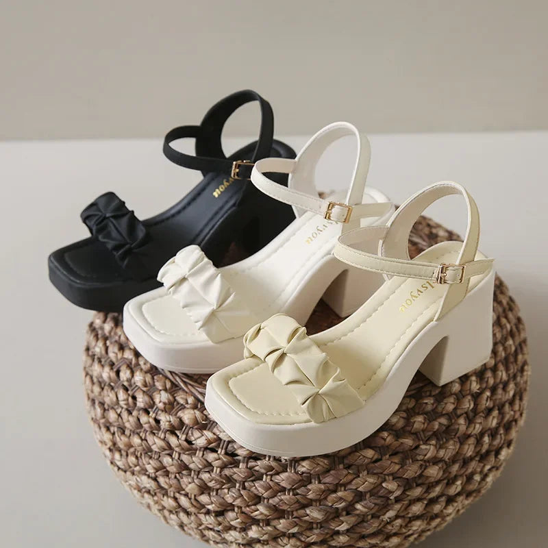 Women Platform Sandals 2024 Shoes Comfort High Heels Open Toe Casual Shoes Outdoor Chunky Black Heeled Elegant Sandalias Mujer