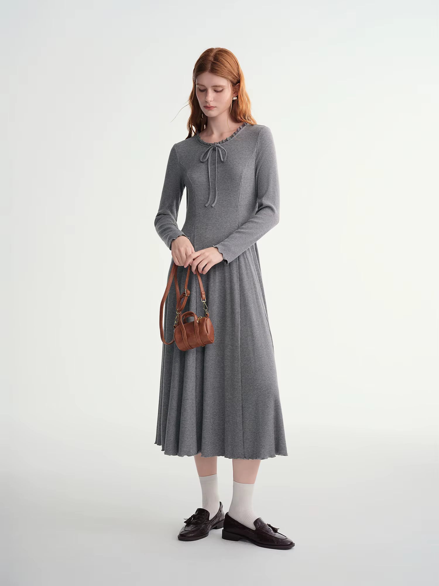 Women's Round Neck Lace Panel Slim Fit Maxi Dress - Elegant Bodycon Long Dress Versatile Layering Staple for Daily Wear
