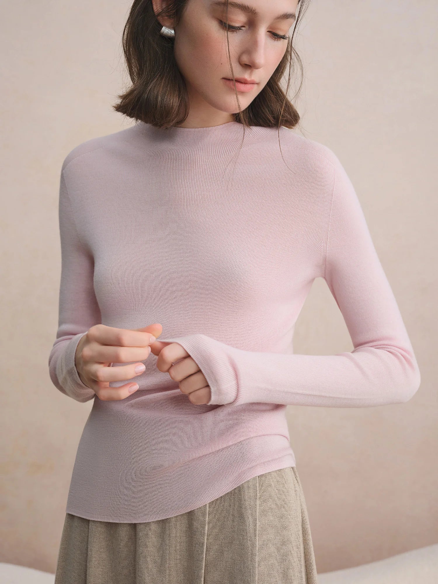 Seamless Half-high Collar Pure Wool Pullovers Women Plus Size Autumn Winter Bottoming Sweater Solid Soft Breathable Tops