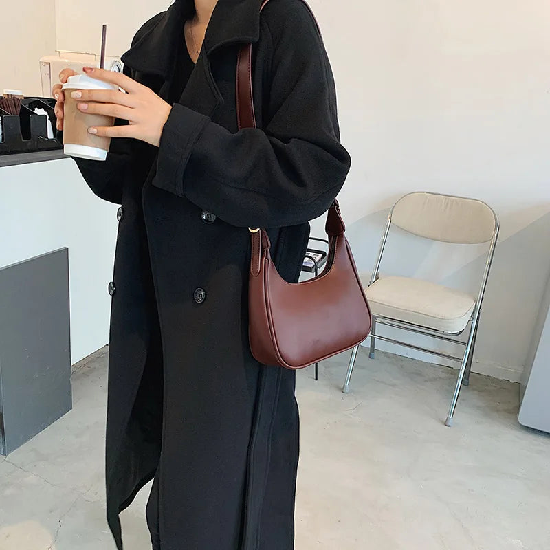 HOCODO Fashion Shoulder Bags For Women 2022 Casual Crossbody Bags For Women Pu Leather Solid Color Simple Handbags Women'S Bag