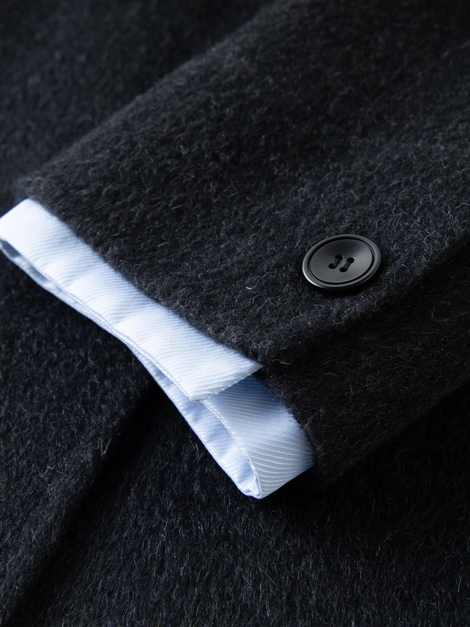 Temperament Turn Down Collar Long Woolen Coat Straight Shoulder Pure Wool Coat European Style Commuting Elegant