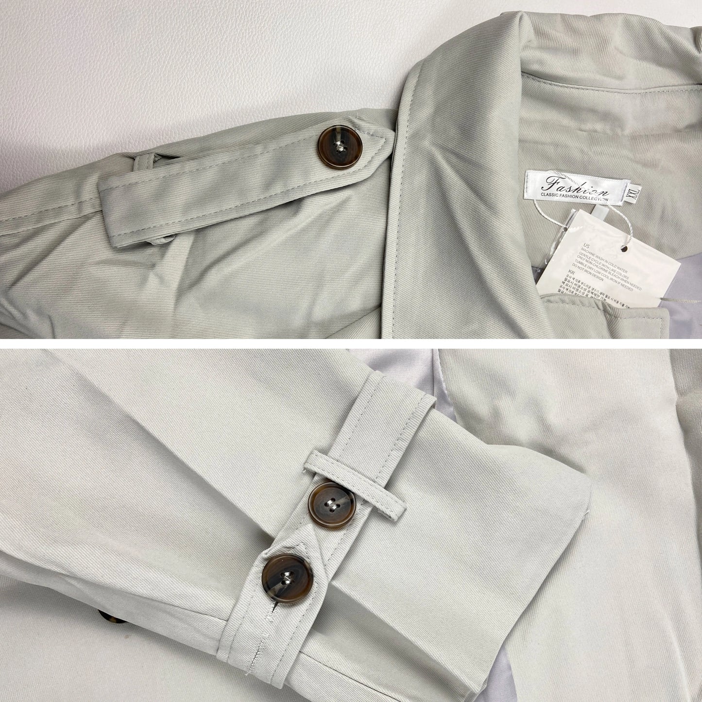 With Belt Long Trench Coats Women Big Size 80kg Korean Double Breasted Windbreaker Jackets Khaki Gabardinas Spring Fall Abrigos