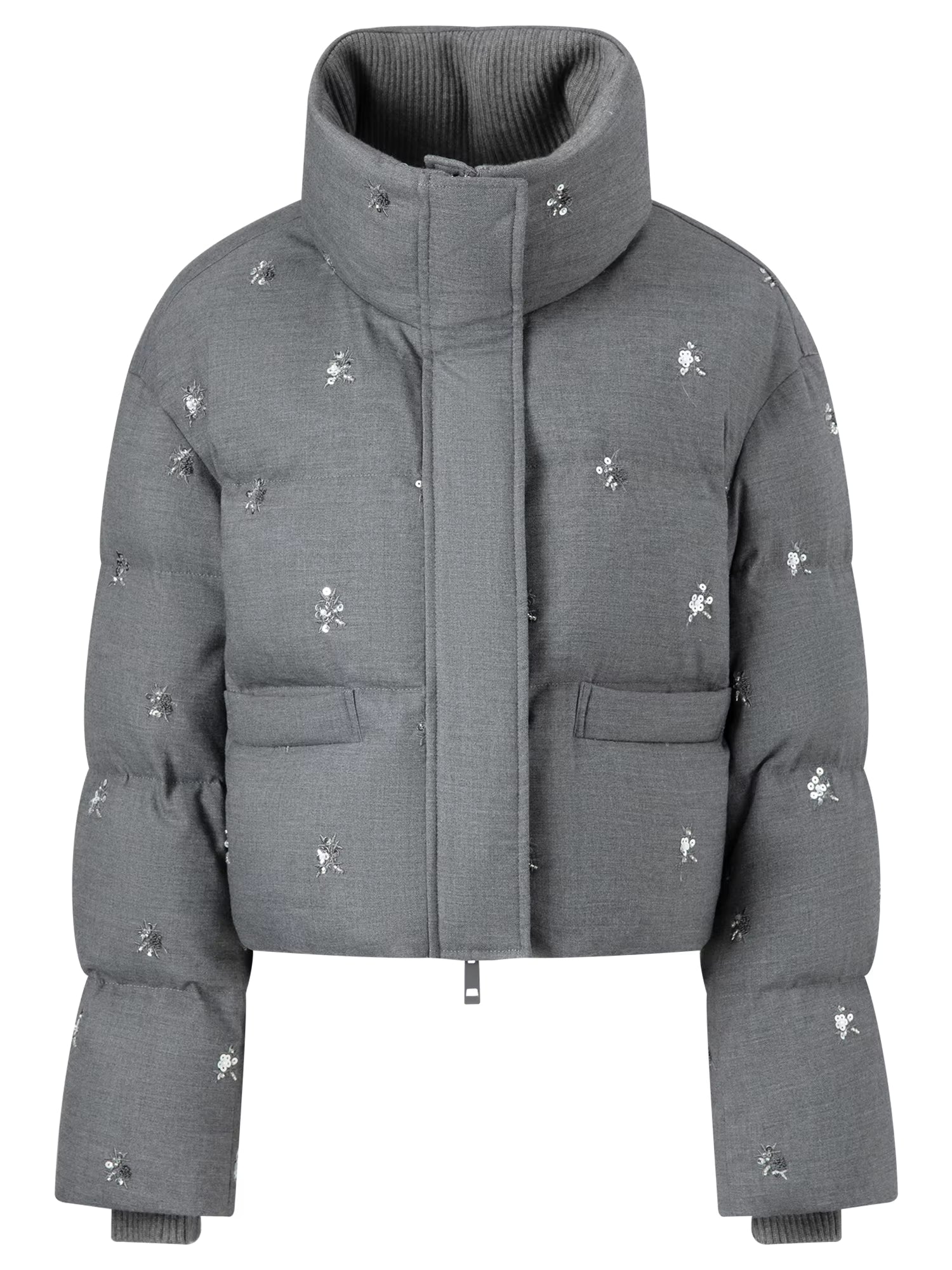 【Premium Series】Beaded Short Puffer Down Vest Women Autumn Winter Quilted Down Jacket Down Gilet Coat Outdoor Streetwear