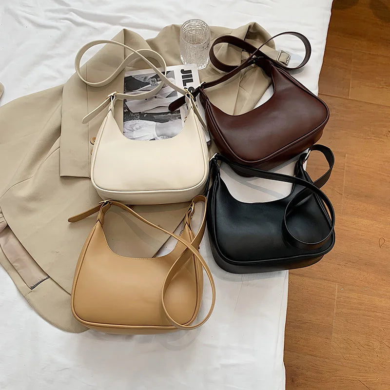 HOCODO Fashion Shoulder Bags For Women 2022 Casual Crossbody Bags For Women Pu Leather Solid Color Simple Handbags Women'S Bag