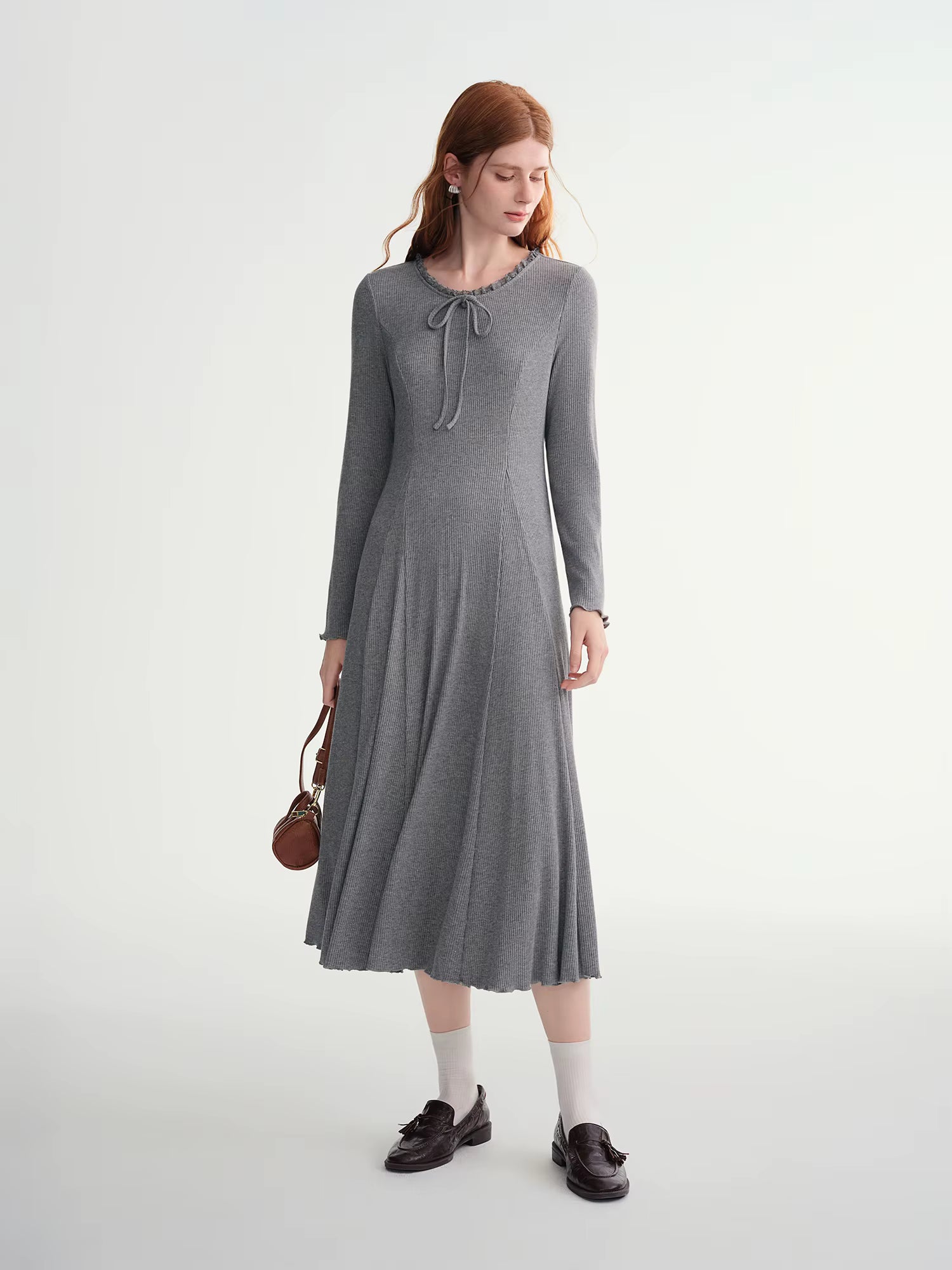 Women's Round Neck Lace Panel Slim Fit Maxi Dress - Elegant Bodycon Long Dress Versatile Layering Staple for Daily Wear