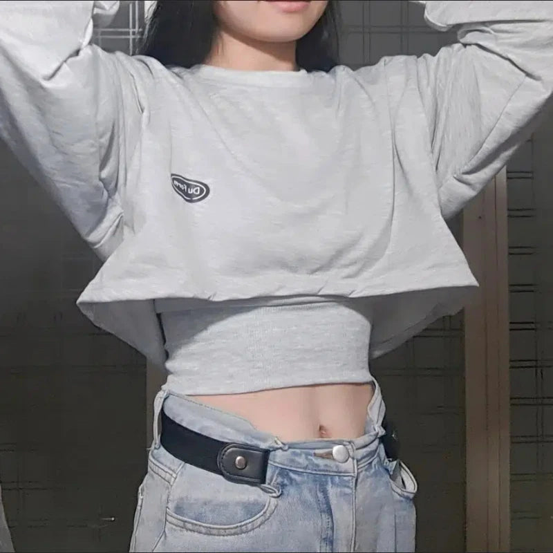 New Women Solid Color O-neck Long Sleeve Hoodie Sweatshirt Fashion Ladies Streetwear Slouch Pullover Jumper Tops