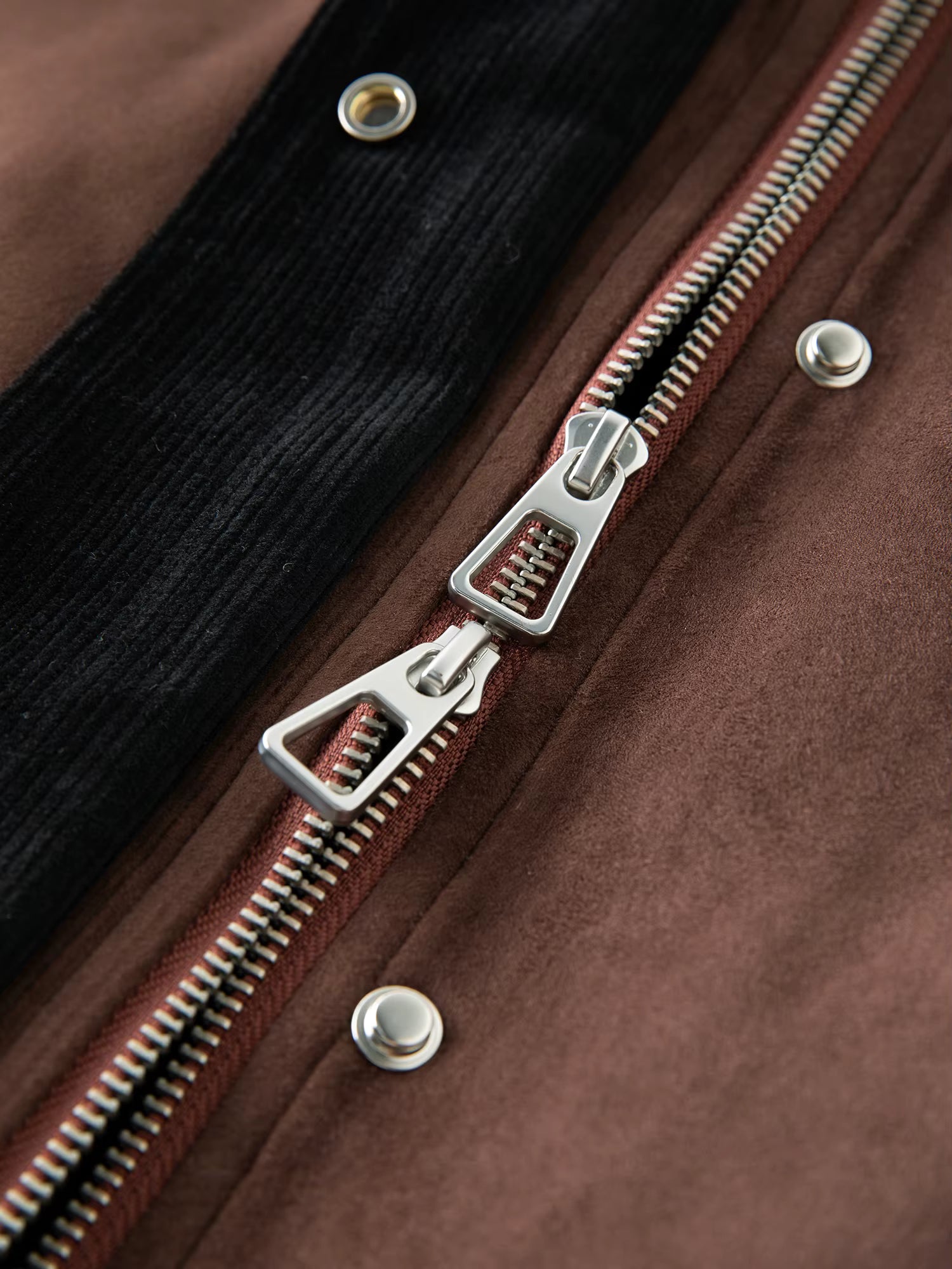Contrast Color Cropped Jacket Turn Down Collar Loose Autumn and Winter Jacket British Style Retro Coffee Chic