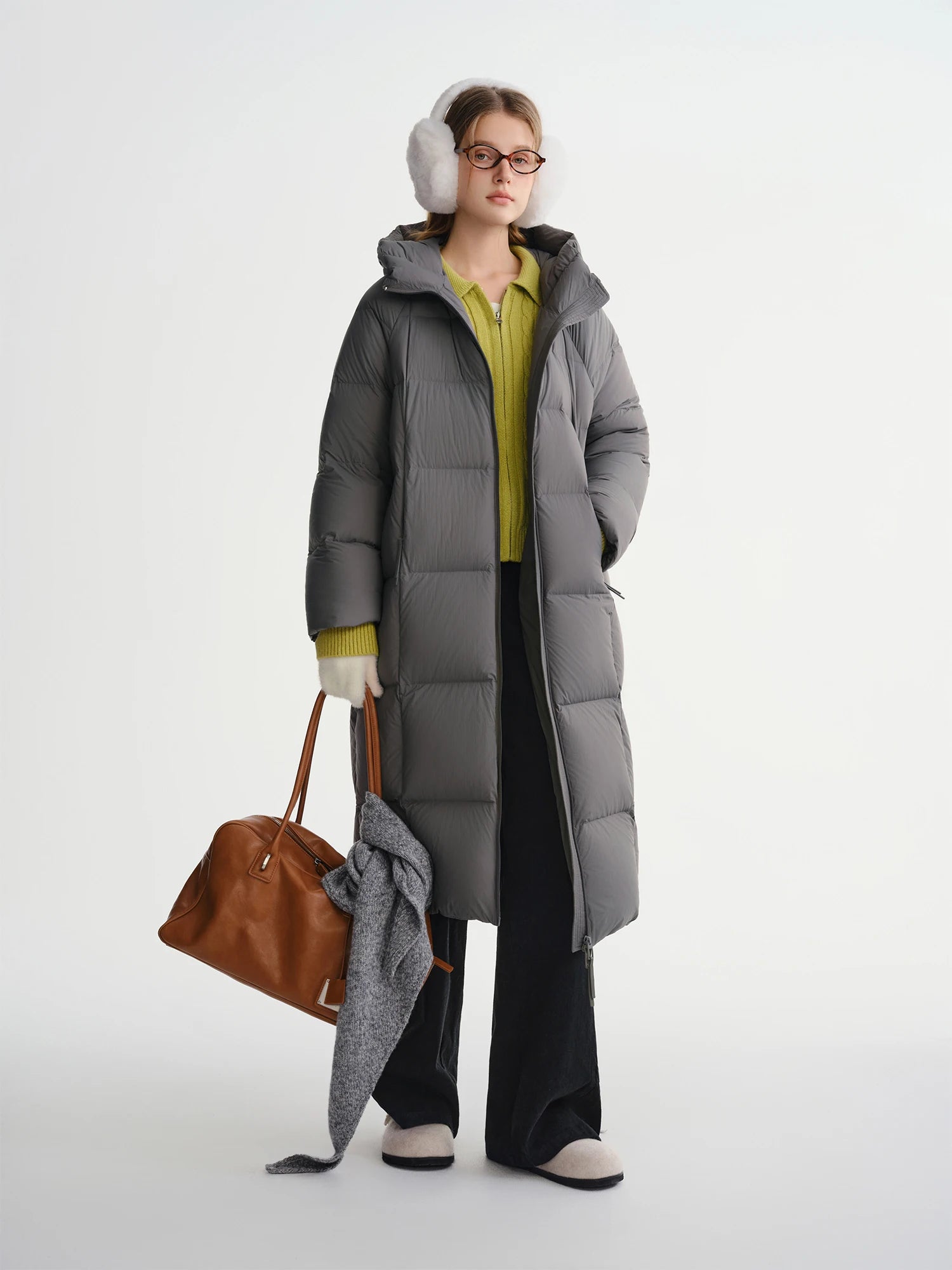 Straight High Waist Slim Fit Casual Pants Women Wool Warm Winter Leisure Basics All-match Simple Commuting