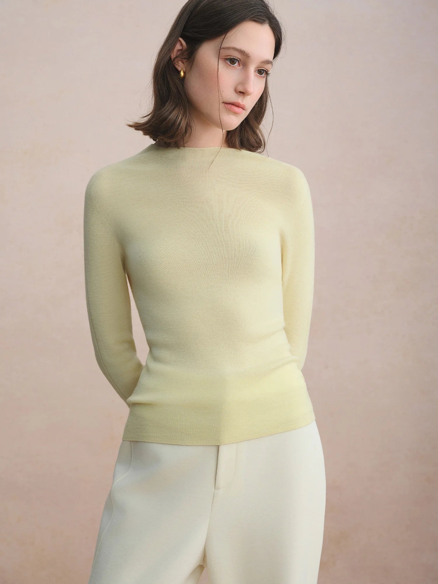 Seamless Half-high Collar Pure Wool Pullovers Women Plus Size Autumn Winter Bottoming Sweater Solid Soft Breathable Tops