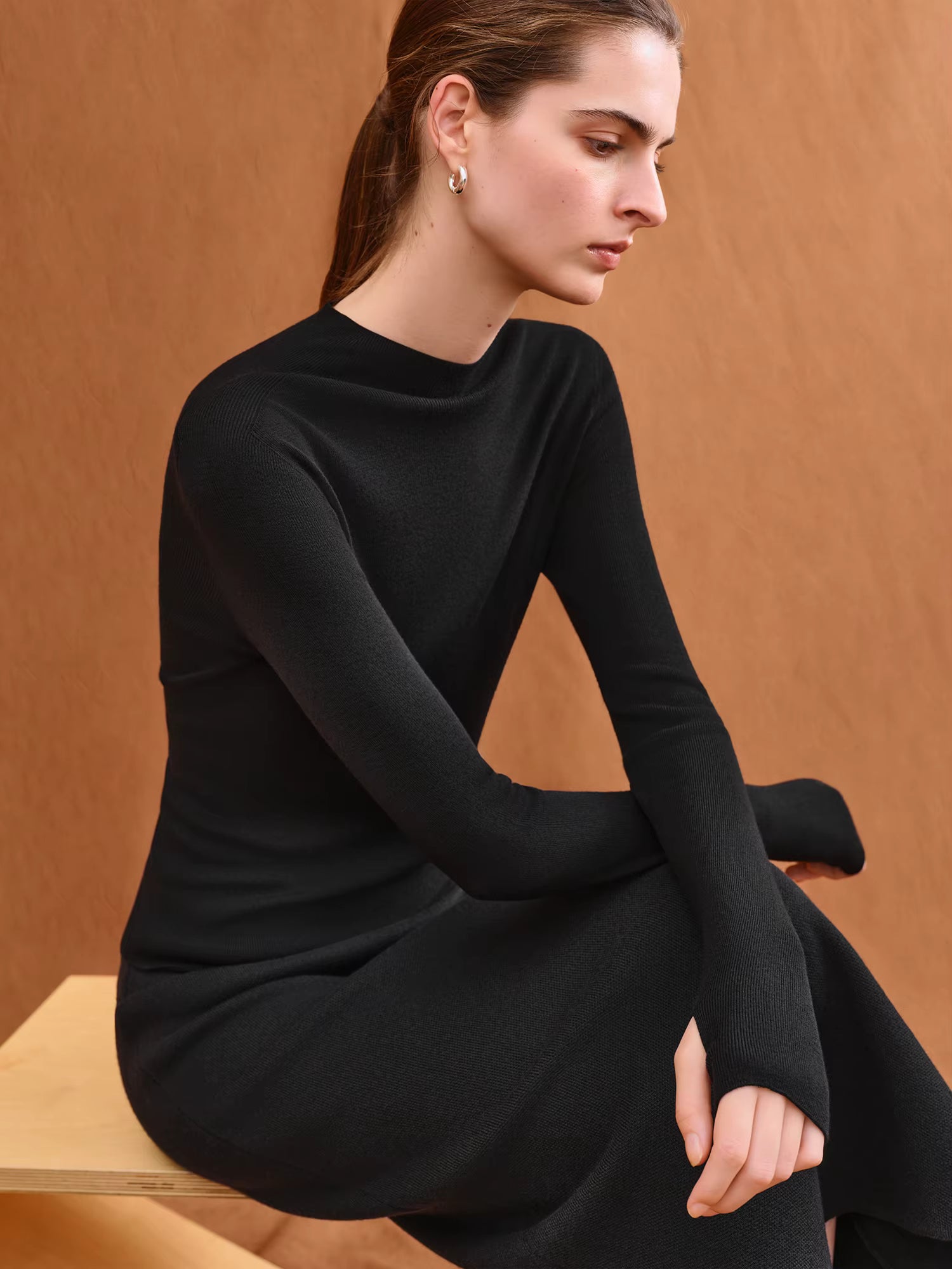 【Premium Series】Wool Sweater Women's Turtle Neck Black Soft Warm Knit Pullover Chic Casual Winter Fall Top For Daily Wear