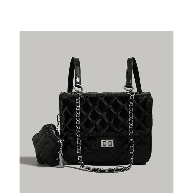 Hot Women Geometry Backpack Laser Silver Backpacks Pink Luxury Brand Designer Packbag Girls Student's School Shoulder Bags