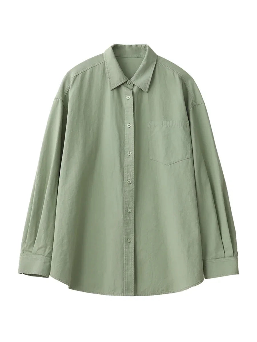 CHIC VEN Women's Shirts Casual Simple Loose Long-sleeved Tops Fashion Woman Blouse Office Lady Coat Spring Autumn Clothing 2023