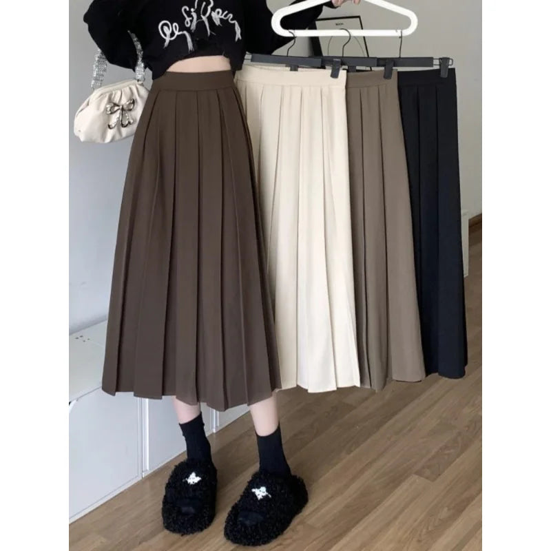 Modest Skirts for Women Korean Style Long Black Skirt Women's Pleated Skirt Long Skirts for Women Fashion 2023 Dazy A-LINE