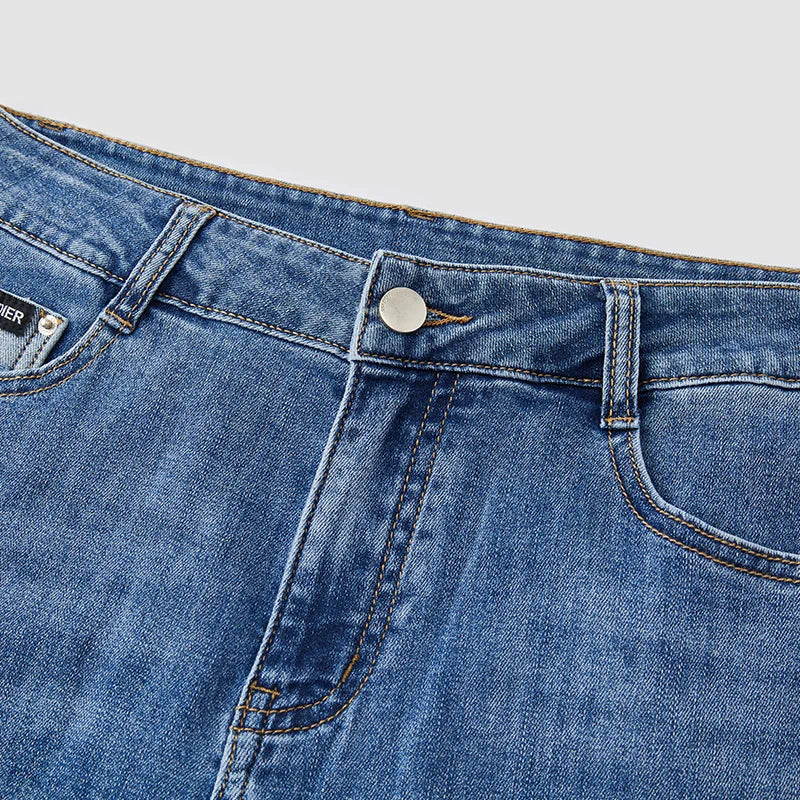 Semir Jeans Women Straight-Leg Trendy Autumn Fashion Frayed Edge Turn-Up Long Legs-Enhancing Nine-Point Trousers