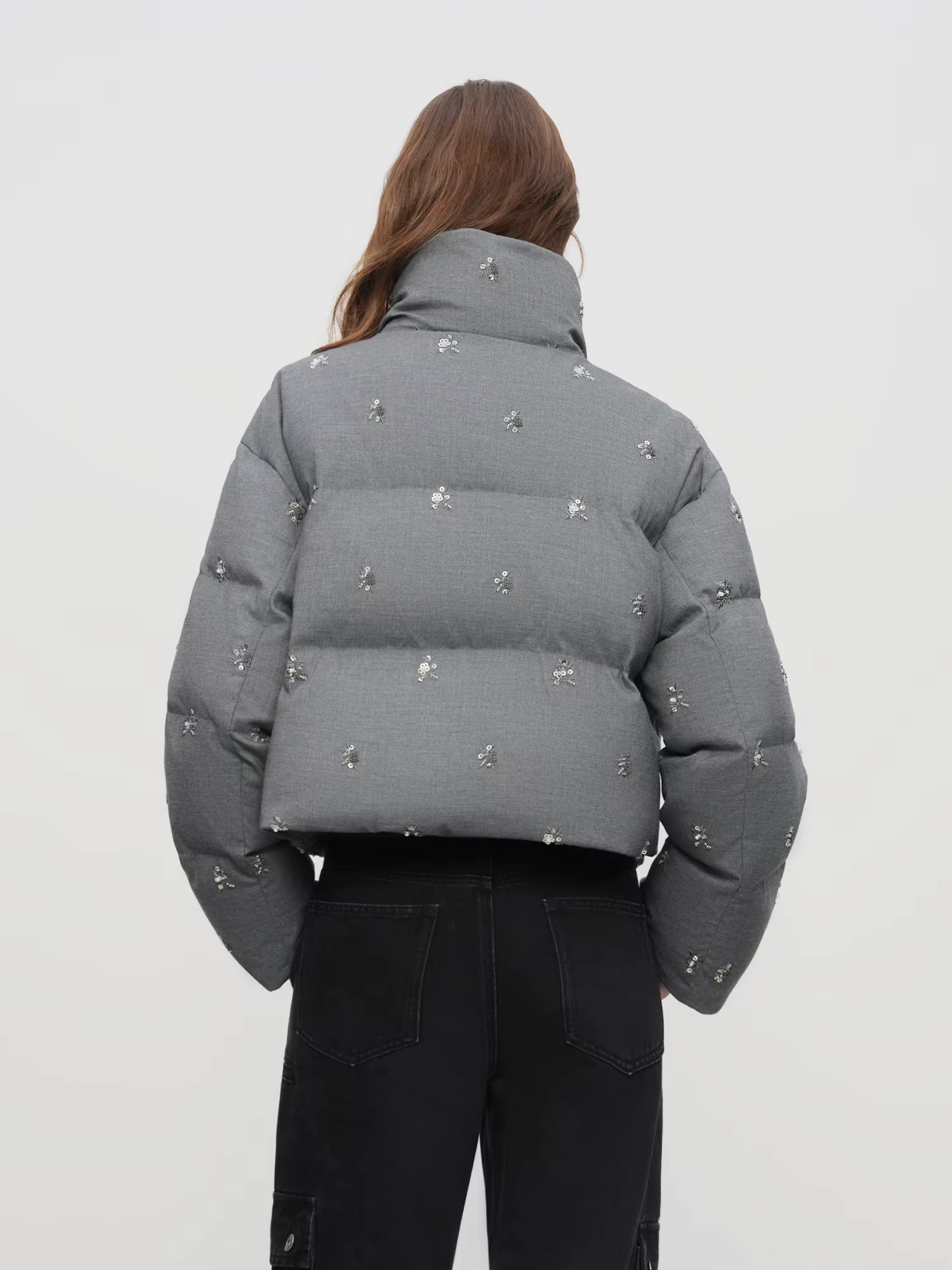【Premium Series】Beaded Short Puffer Down Vest Women Autumn Winter Quilted Down Jacket Down Gilet Coat Outdoor Streetwear