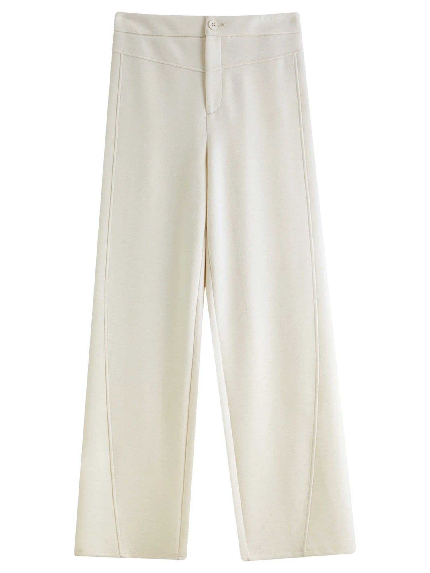 Straight High Waist Slim Fit Casual Pants Women Wool Warm Winter Leisure Basics All-match Simple Commuting