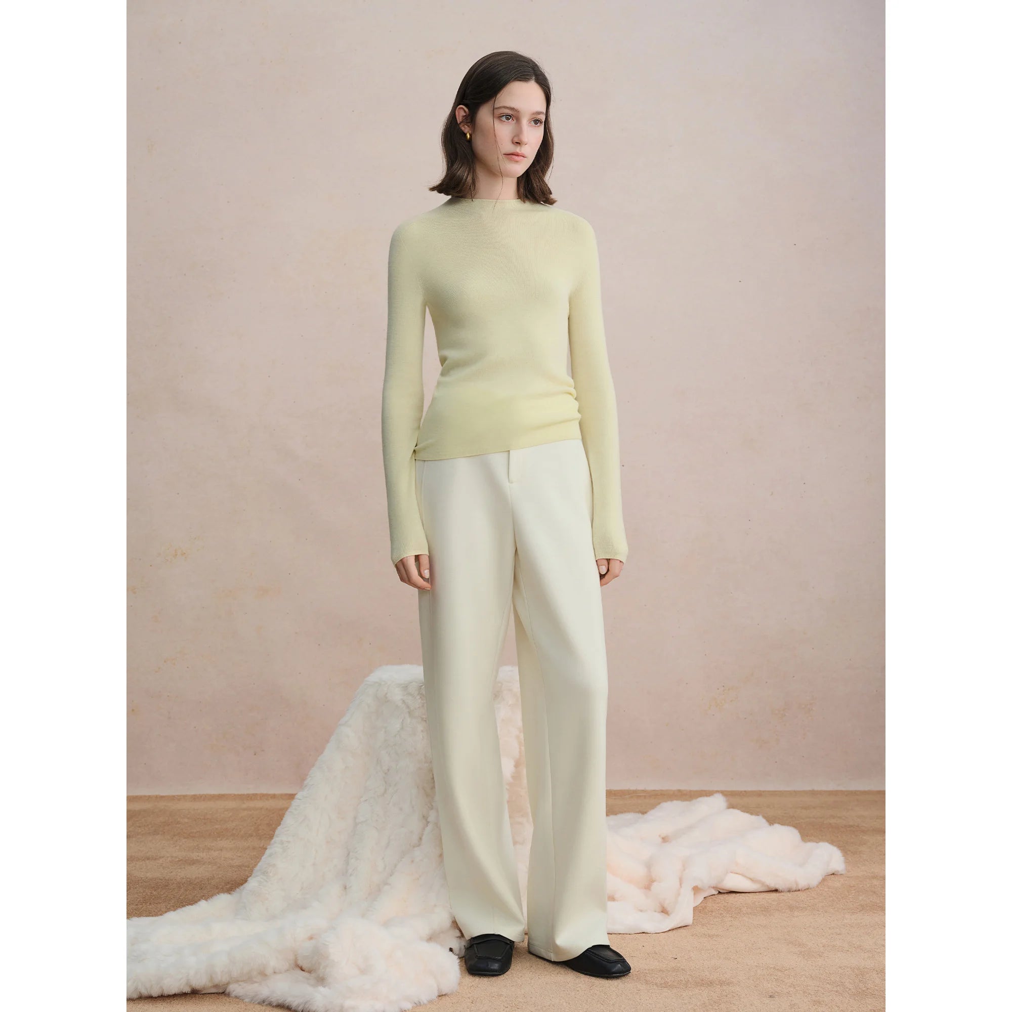 Seamless Half-high Collar Pure Wool Pullovers Women Plus Size Autumn Winter Bottoming Sweater Solid Soft Breathable Tops
