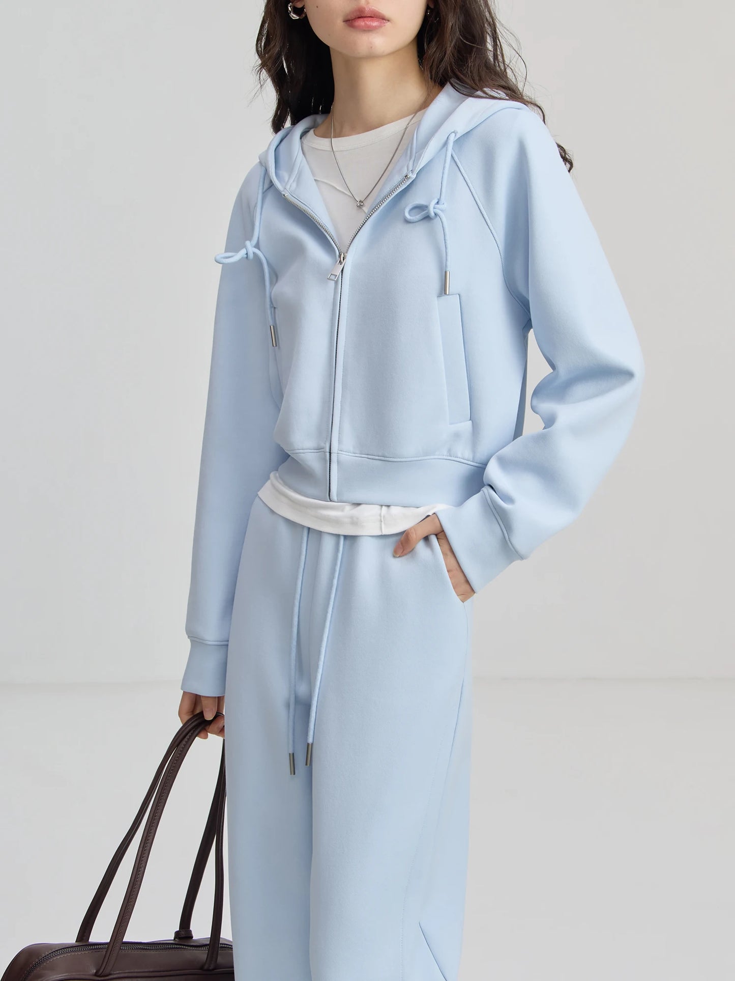 ZIQIAO Casual Sweater Suit For Women 2024 Spring Autumn New Design Solid All-match Cardigan Pants Suit 24ZQ93055 24ZQ93056