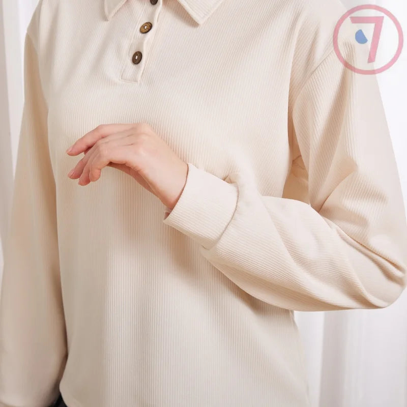 Spring Autumn Winter Korean Casual Female Pullover Fashion Women Blouse Simple Preppy Style Student Loose Soft Warm