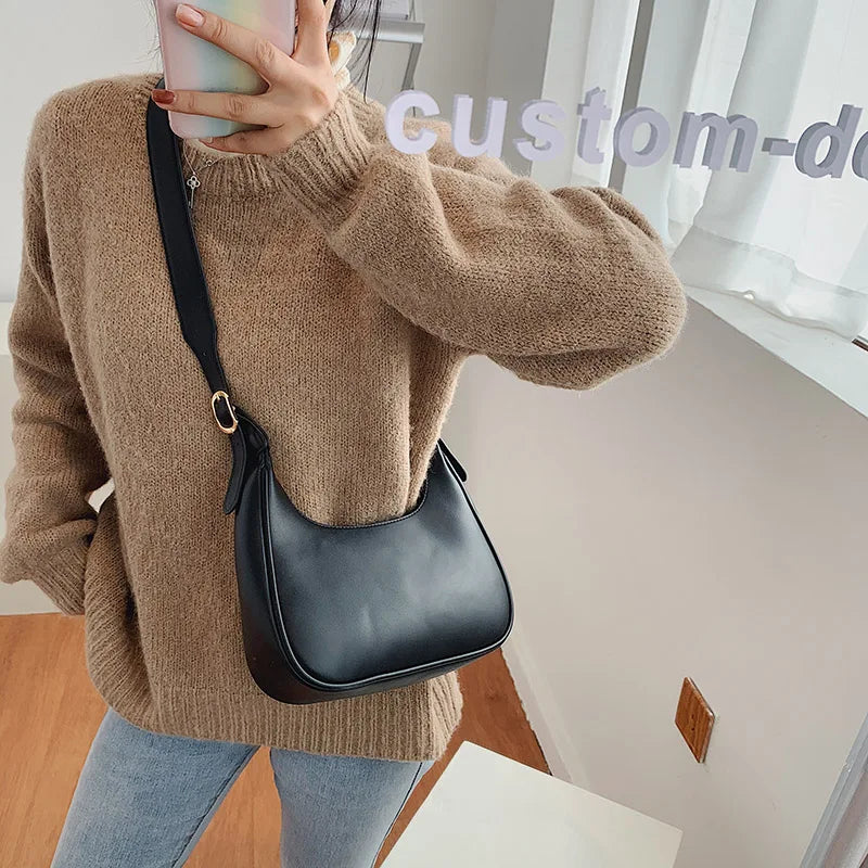 HOCODO Fashion Shoulder Bags For Women 2022 Casual Crossbody Bags For Women Pu Leather Solid Color Simple Handbags Women'S Bag