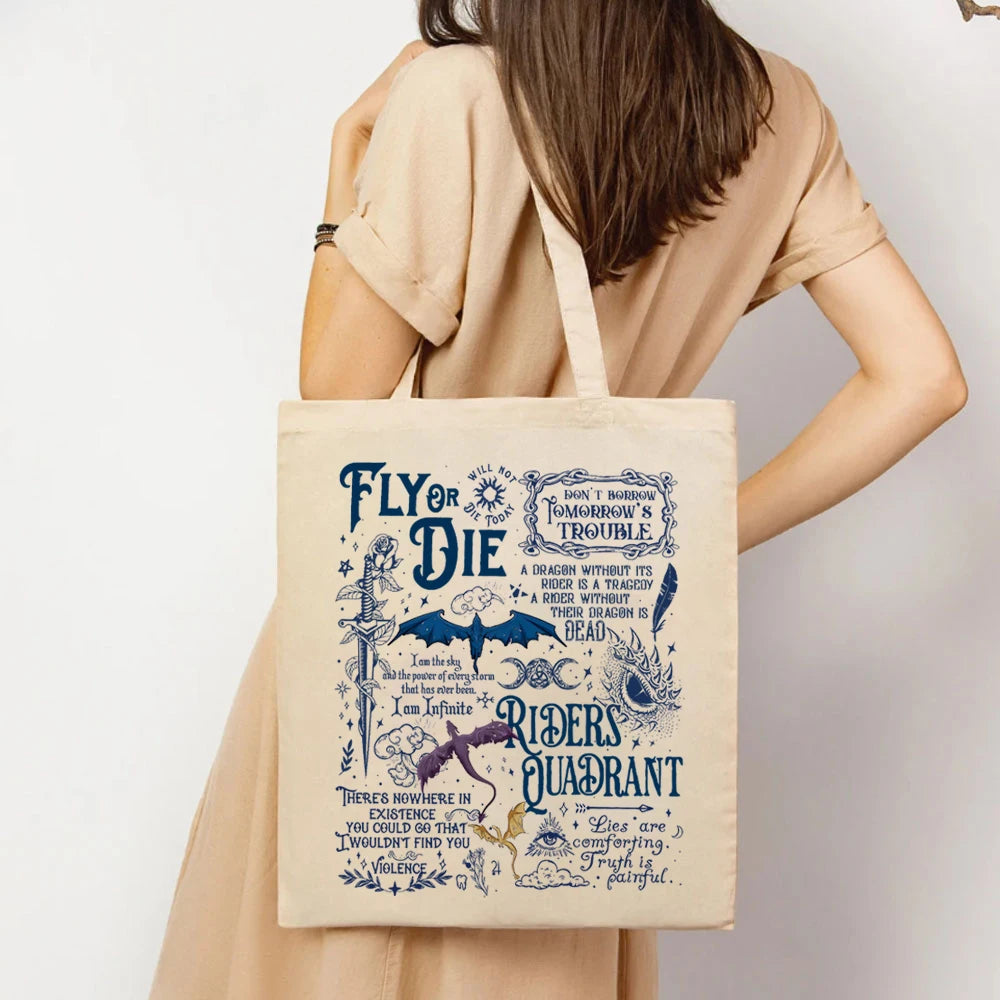 Basgiath War College Fourth Wing Tote Bags Gifts for Book Lover Bag Women's Handbag Readers Are Leaders Canva Tote Bags Bookworm
