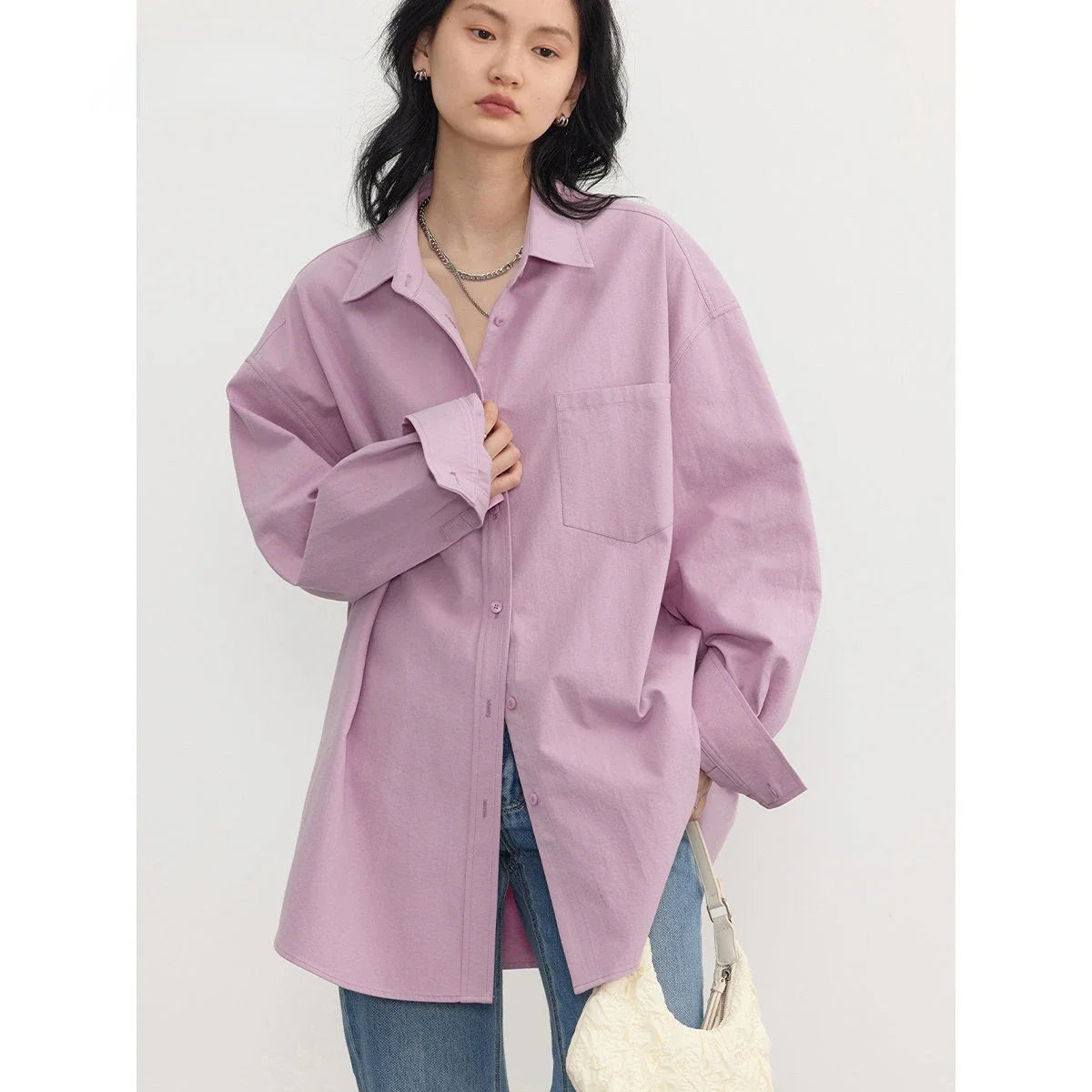 CHIC VEN Women's Shirts Casual Simple Loose Long-sleeved Tops Fashion Woman Blouse Office Lady Coat Spring Autumn Clothing 2023
