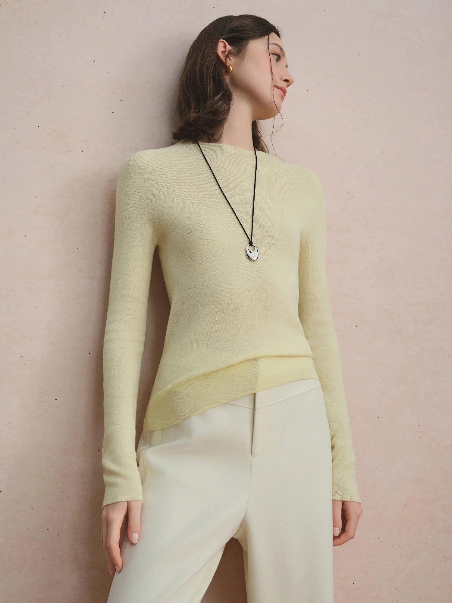 Seamless Half-high Collar Pure Wool Pullovers Women Plus Size Autumn Winter Bottoming Sweater Solid Soft Breathable Tops