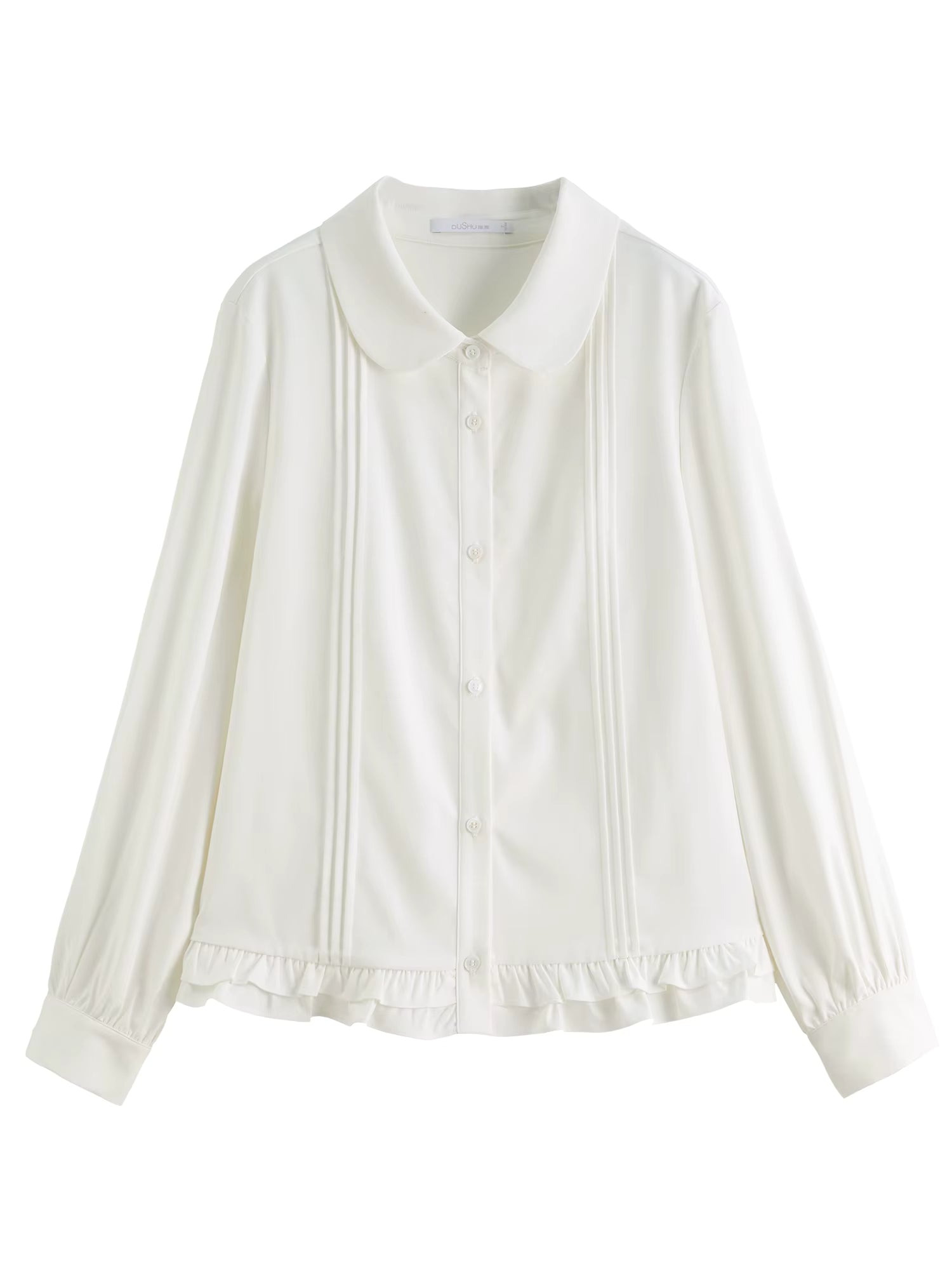 Plus-size Women Clothing 【Sweet Tea Girl】 Striped Gathered Wooden Ear neckline and hem Babydoll Dress 2025 Winter Shirt