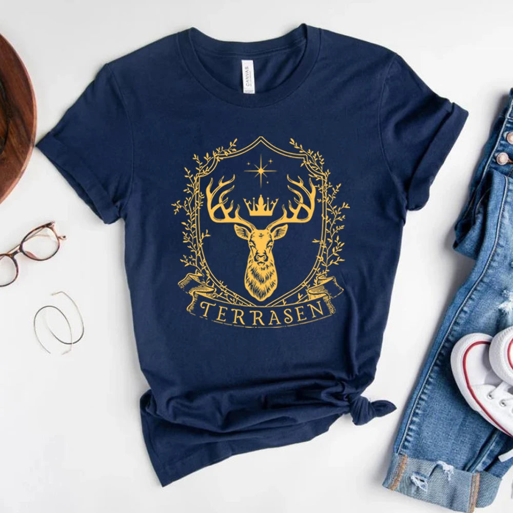 Terrasen Shirt Throne of Glass Merch Sarah J Maas Bookish Shirt Booklover Gift ACOTAR Crescent City Velaris Tops Graphic Tees