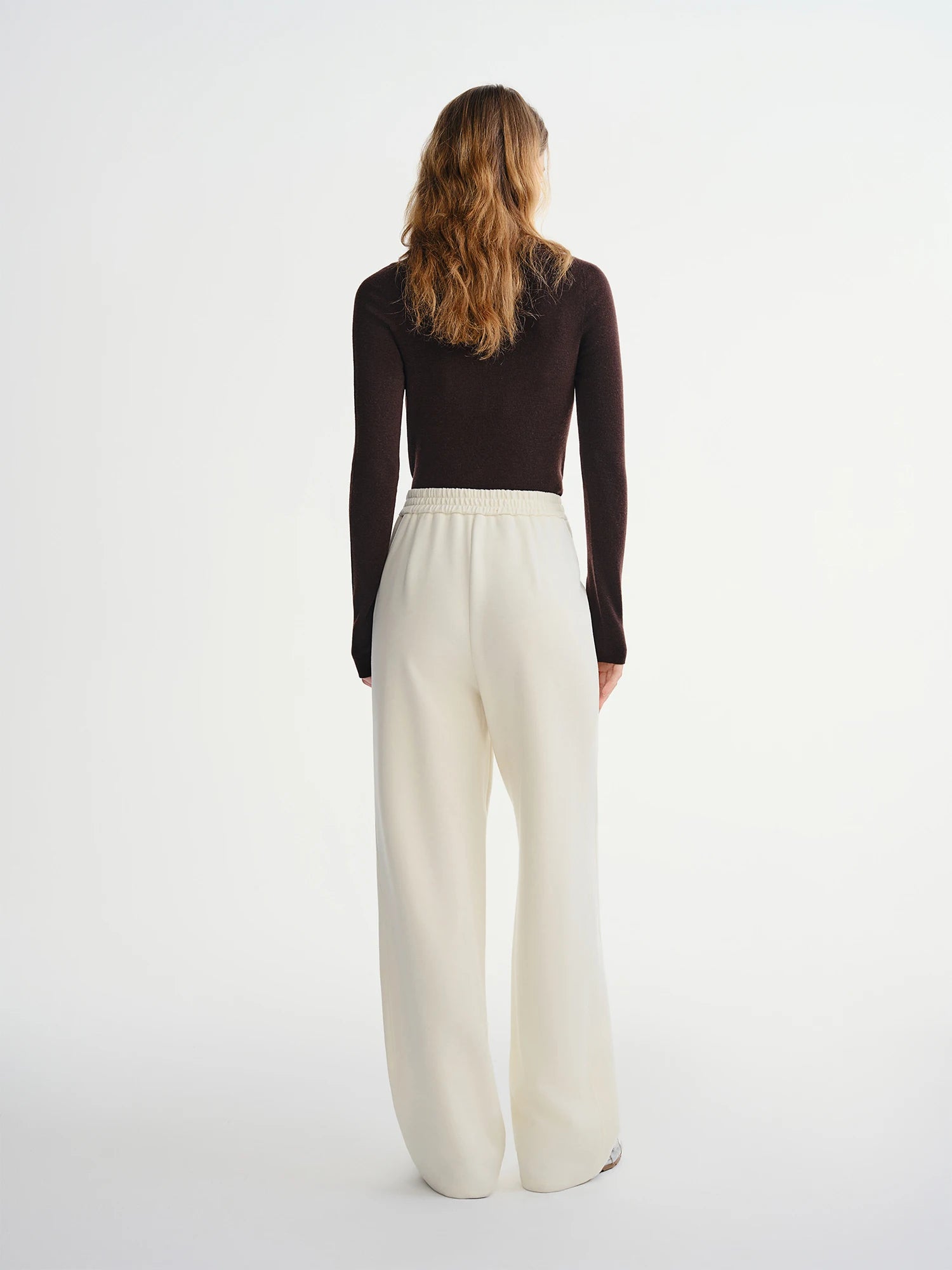 Straight High Waist Slim Fit Casual Pants Women Wool Warm Winter Leisure Basics All-match Simple Commuting