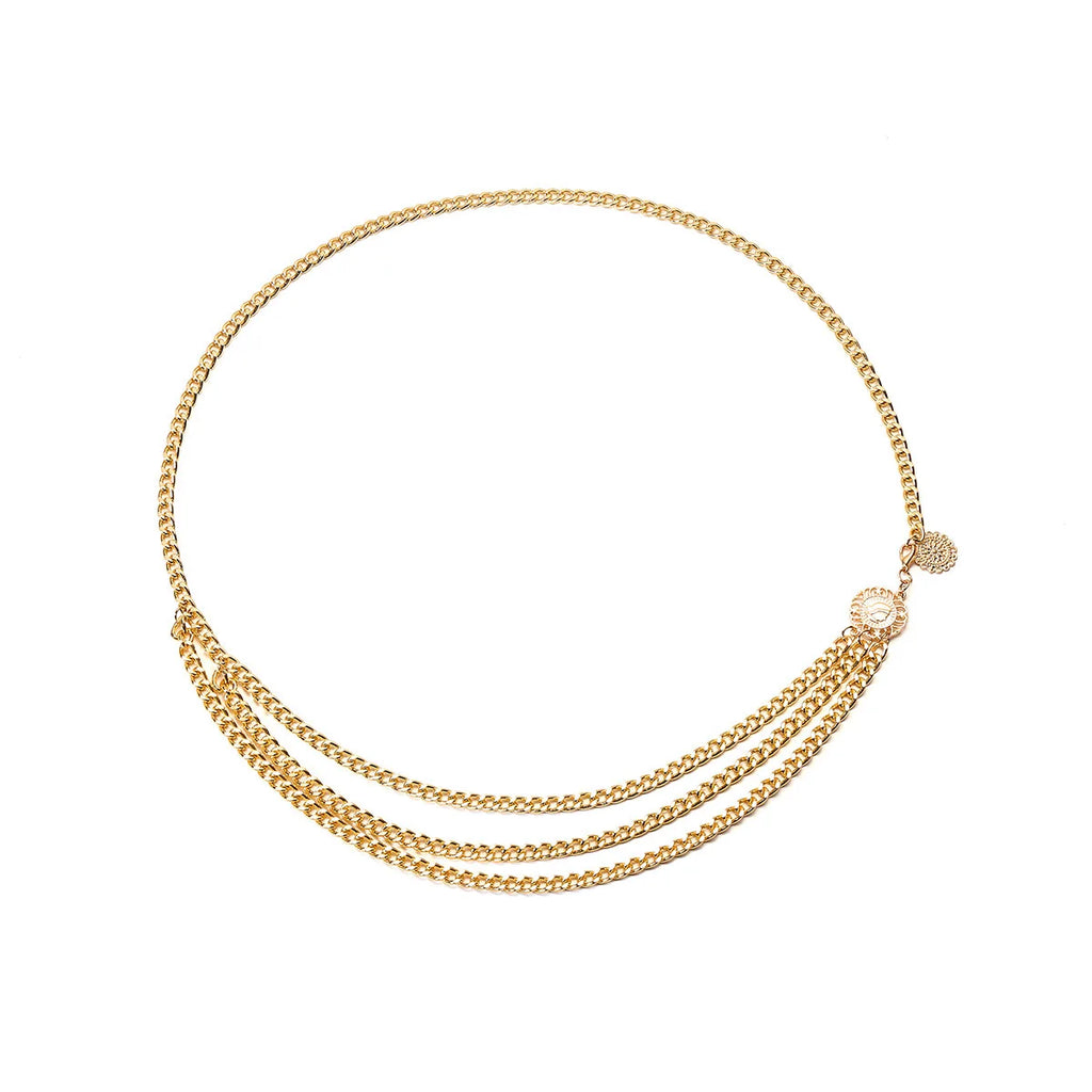 New Fashion Luxury Designer Brand Metal Chain Belt For Women Golden Coin Personality Hip Hop Style Female Tassel Belts Ceinture