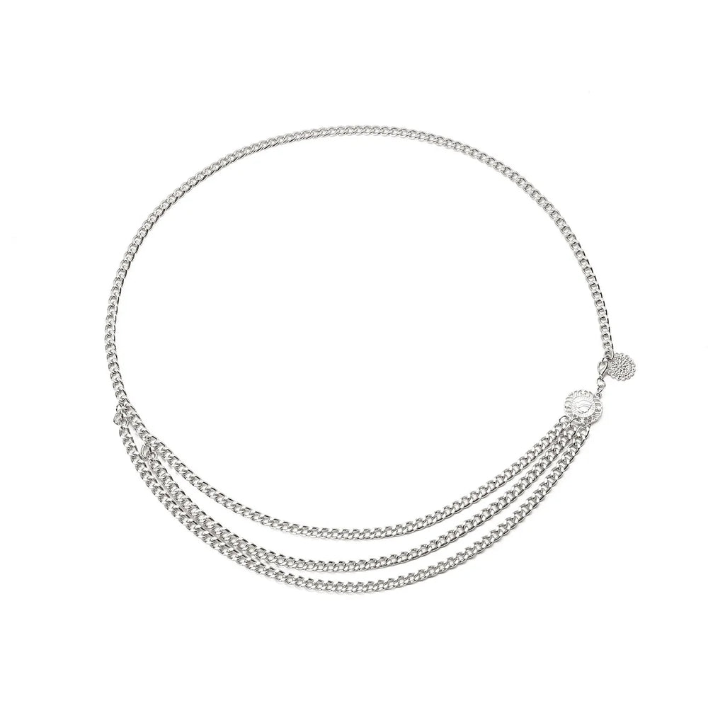 New Fashion Luxury Designer Brand Metal Chain Belt For Women Golden Coin Personality Hip Hop Style Female Tassel Belts Ceinture