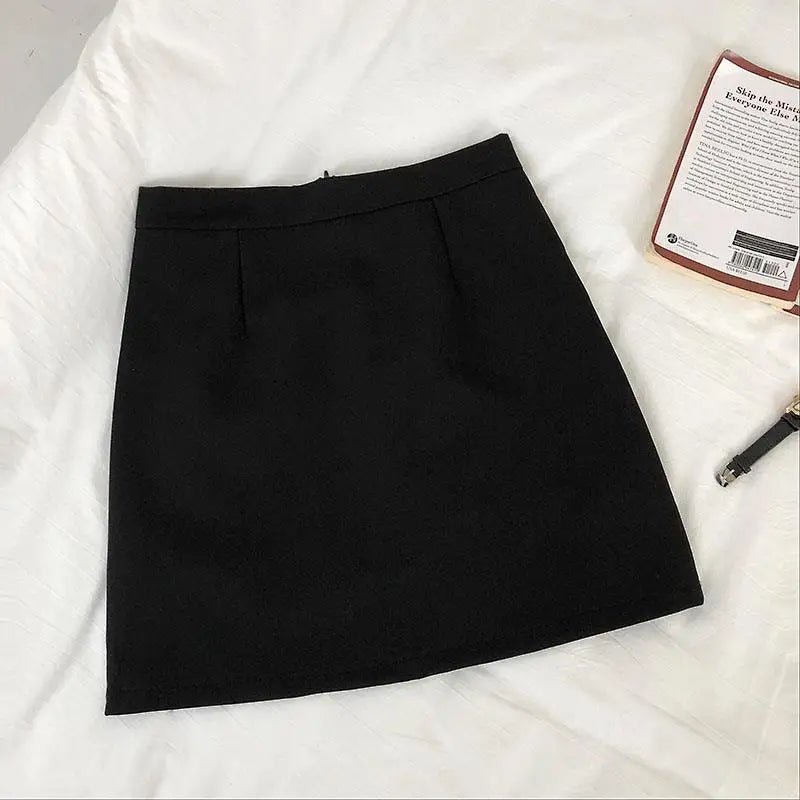 Women Tailored A-line Korean Style Mini Skirt