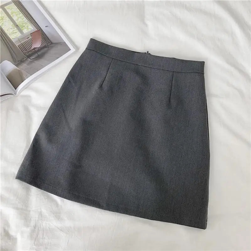 Women Tailored A-line Korean Style Mini Skirt