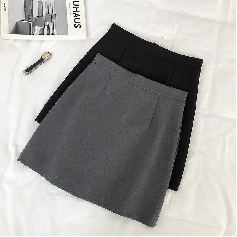 Women Tailored A-line Korean Style Mini Skirt