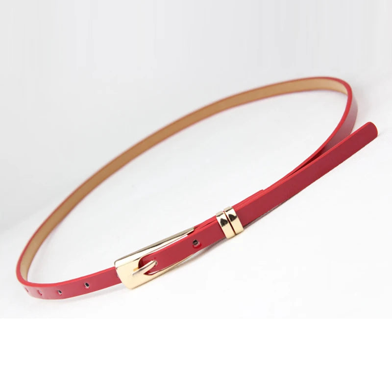 Fashoin Exquisite Ladies Women Solid Color Candy Colors Leather Belts Bow Skinny Thin Dress Waist Belt Waistband CC7243