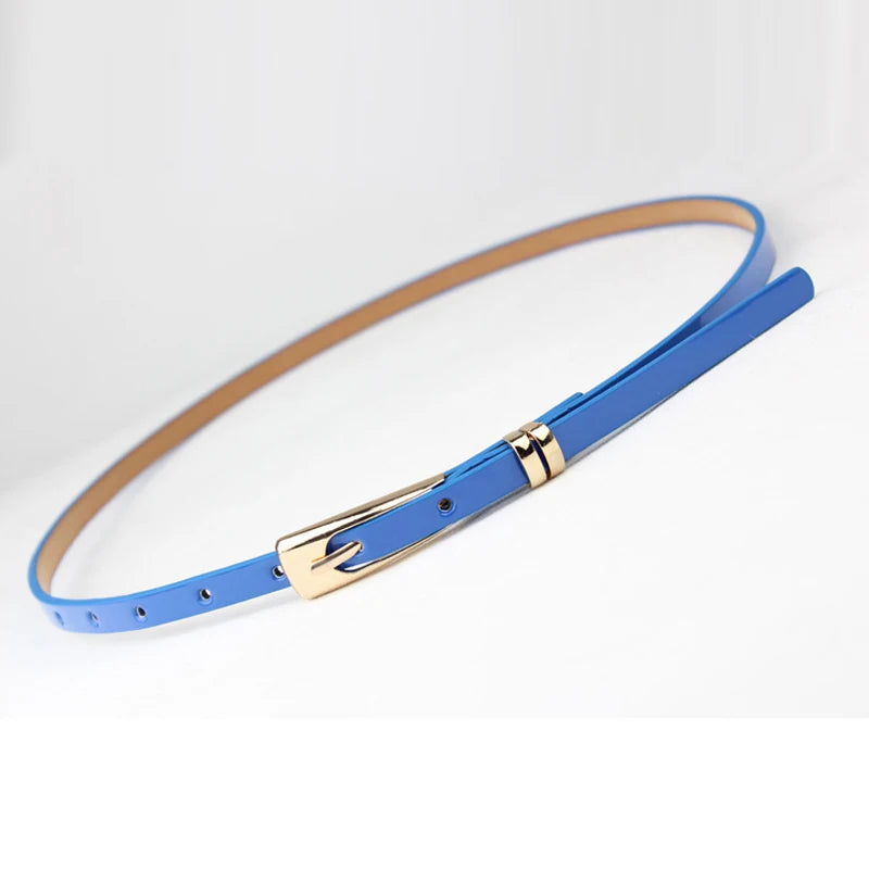 Fashoin Exquisite Ladies Women Solid Color Candy Colors Leather Belts Bow Skinny Thin Dress Waist Belt Waistband CC7243