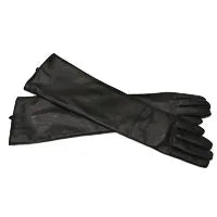 CHINGYUN 2024 Winter New Lady Fashion Sheepskin Leather Gloves Women Genuine Leather Mittens Female Long StyleArm Sleeve zp001