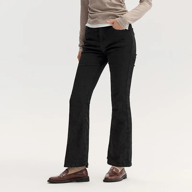 Semir Jeans Women High-Waist Long Pants Leg-Lengthening Autumn Slimming Fashion Versatile Patchwork Flare Pants