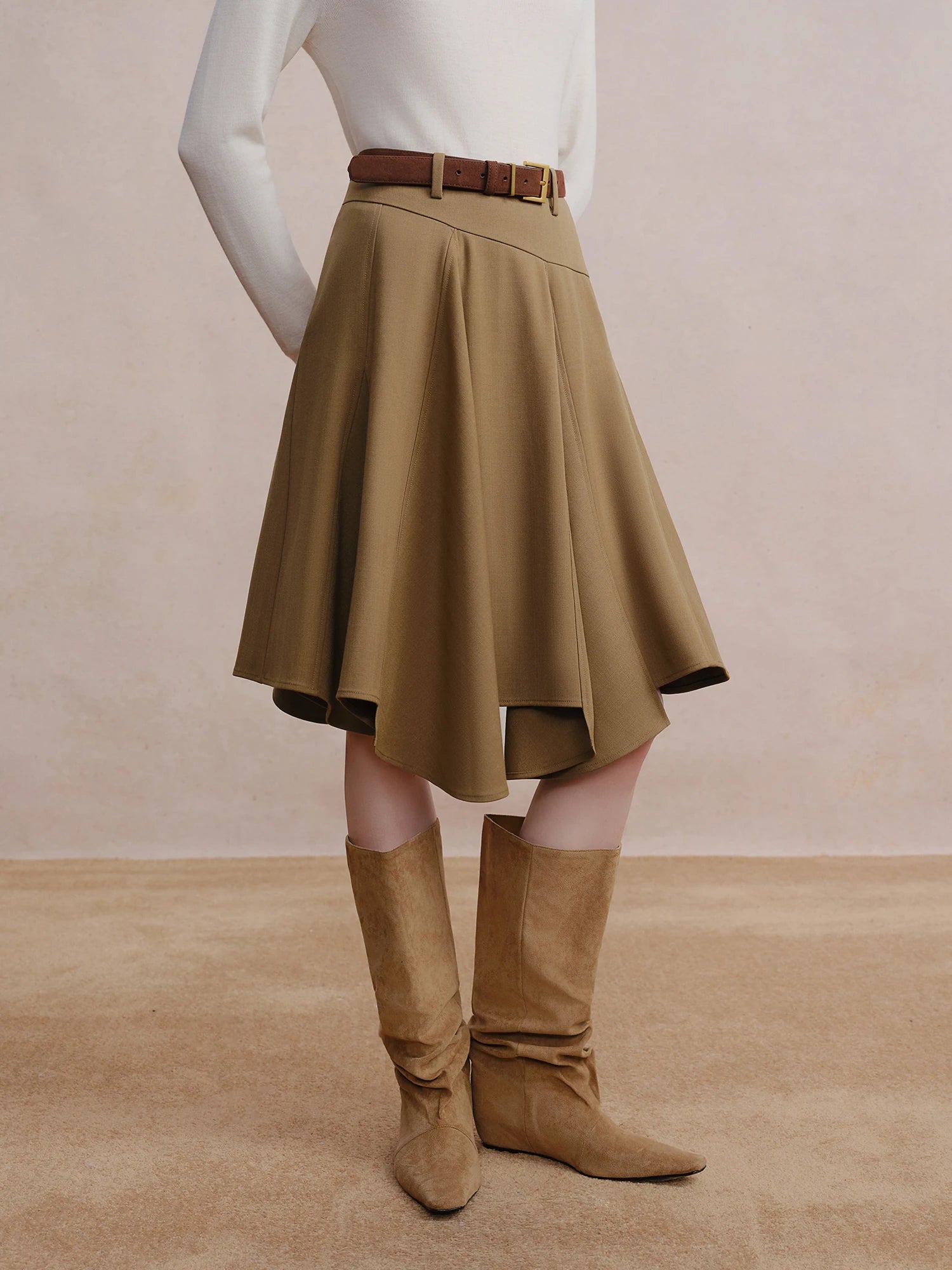 Irregular A-line Skirt 2025 Winter Skirt Women Vintage American Style Plaid Streetwear Leisure Mid-length Y2k