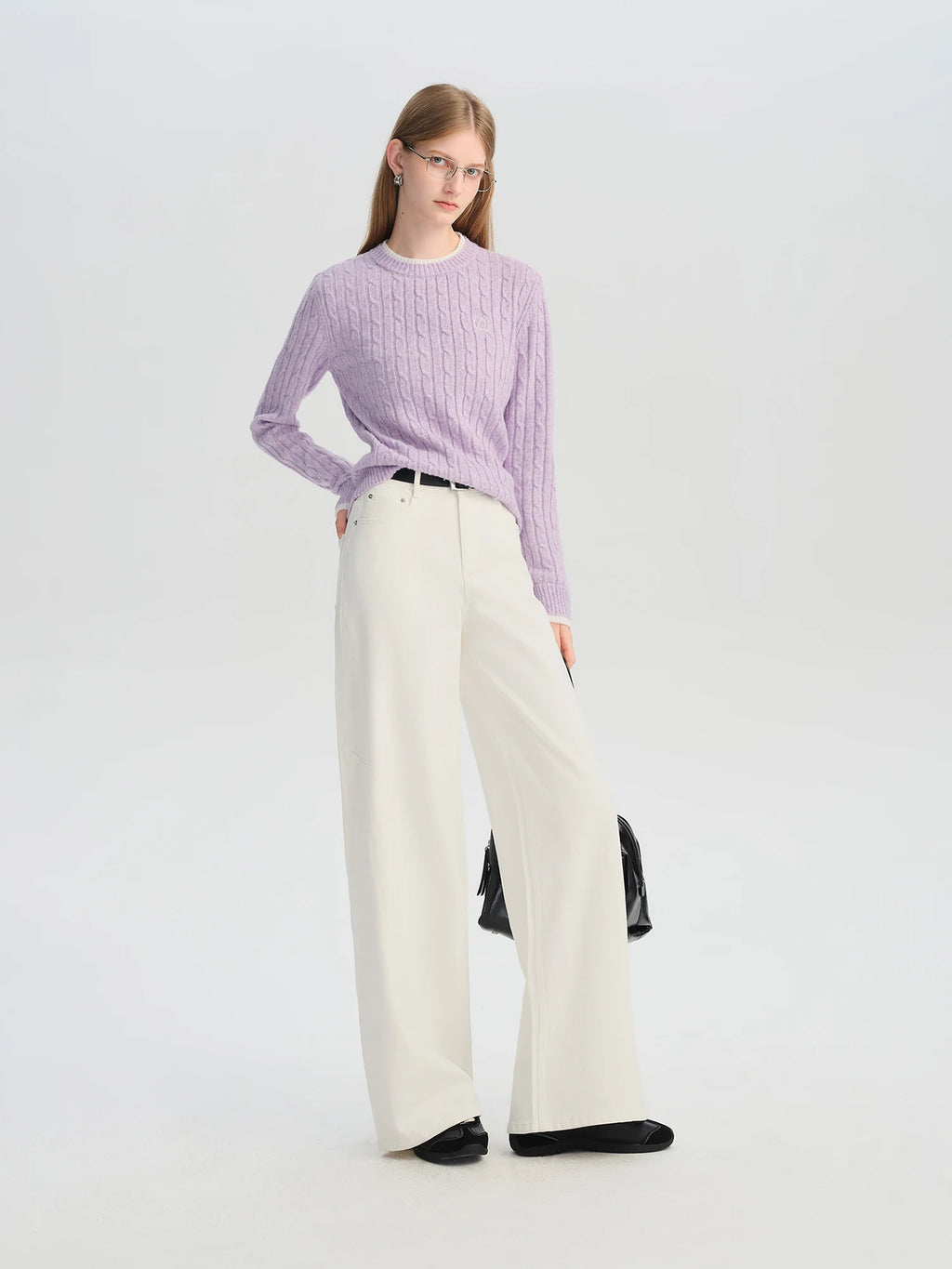 ZIQIAO Petite Retro Wide-leg Jeans for Women 2025 New Chic High Waist Slim Floor-length Pants Straight Drape Pants