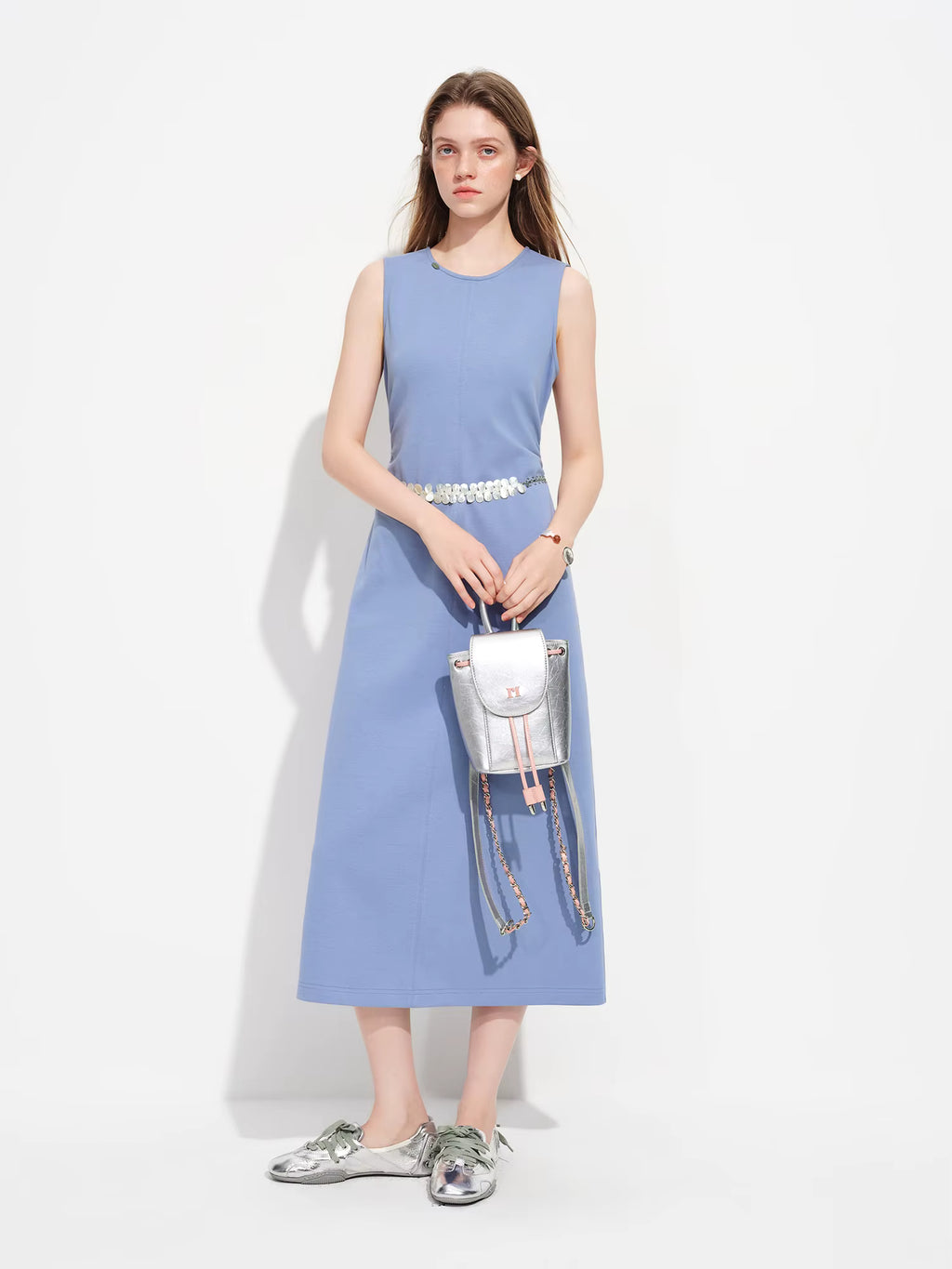 Sleeveless Elegant Waist-cinching Dress Women's Spring 2026 New Style Slim Fit Inner Vest Dress Official Commuting