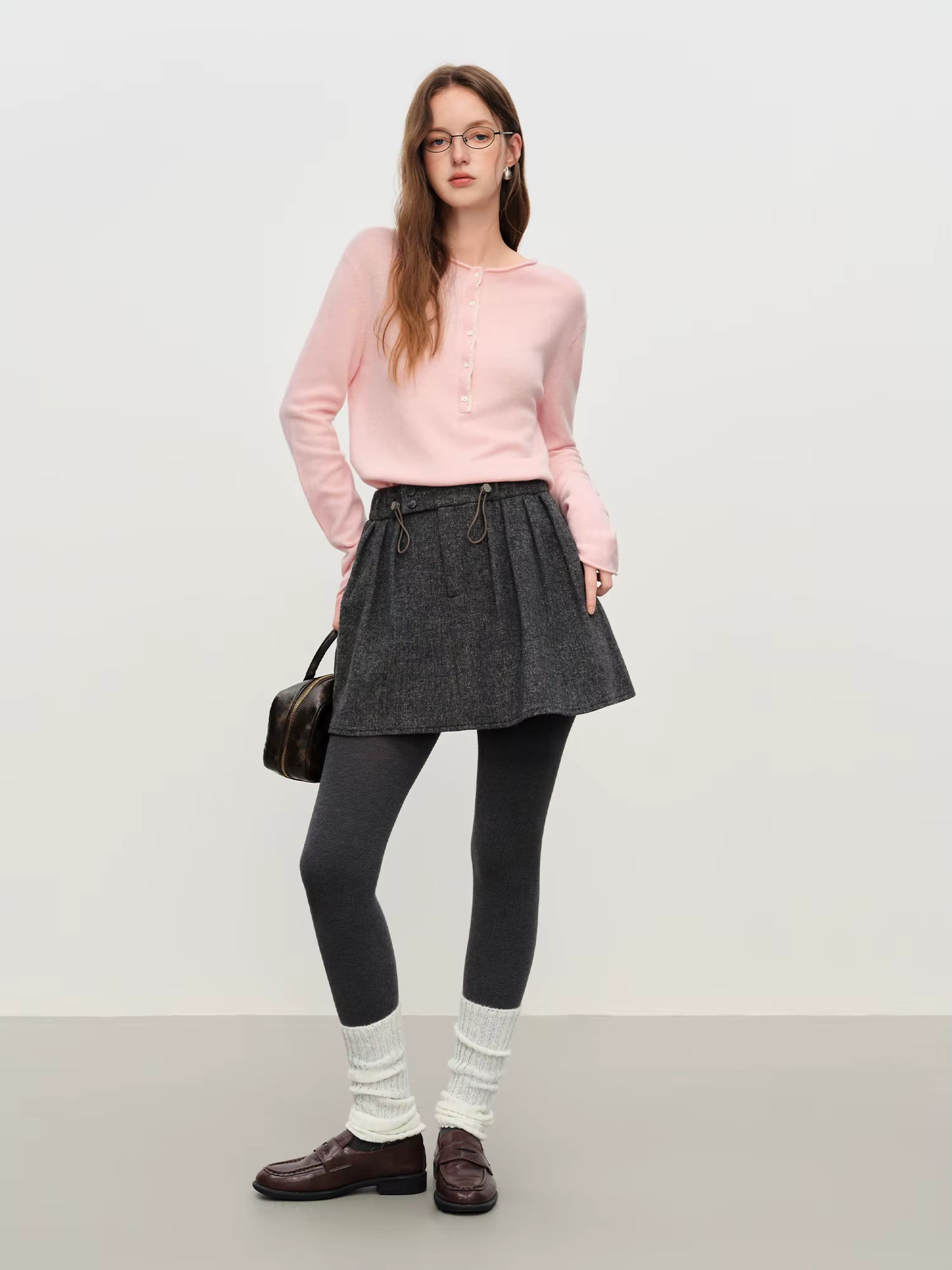 Sweet & Cute Elastic Waist Pleated Short Skirt for Women - Winter 2025 New Arrival, Flared HemPerfect for Casual Skirts
