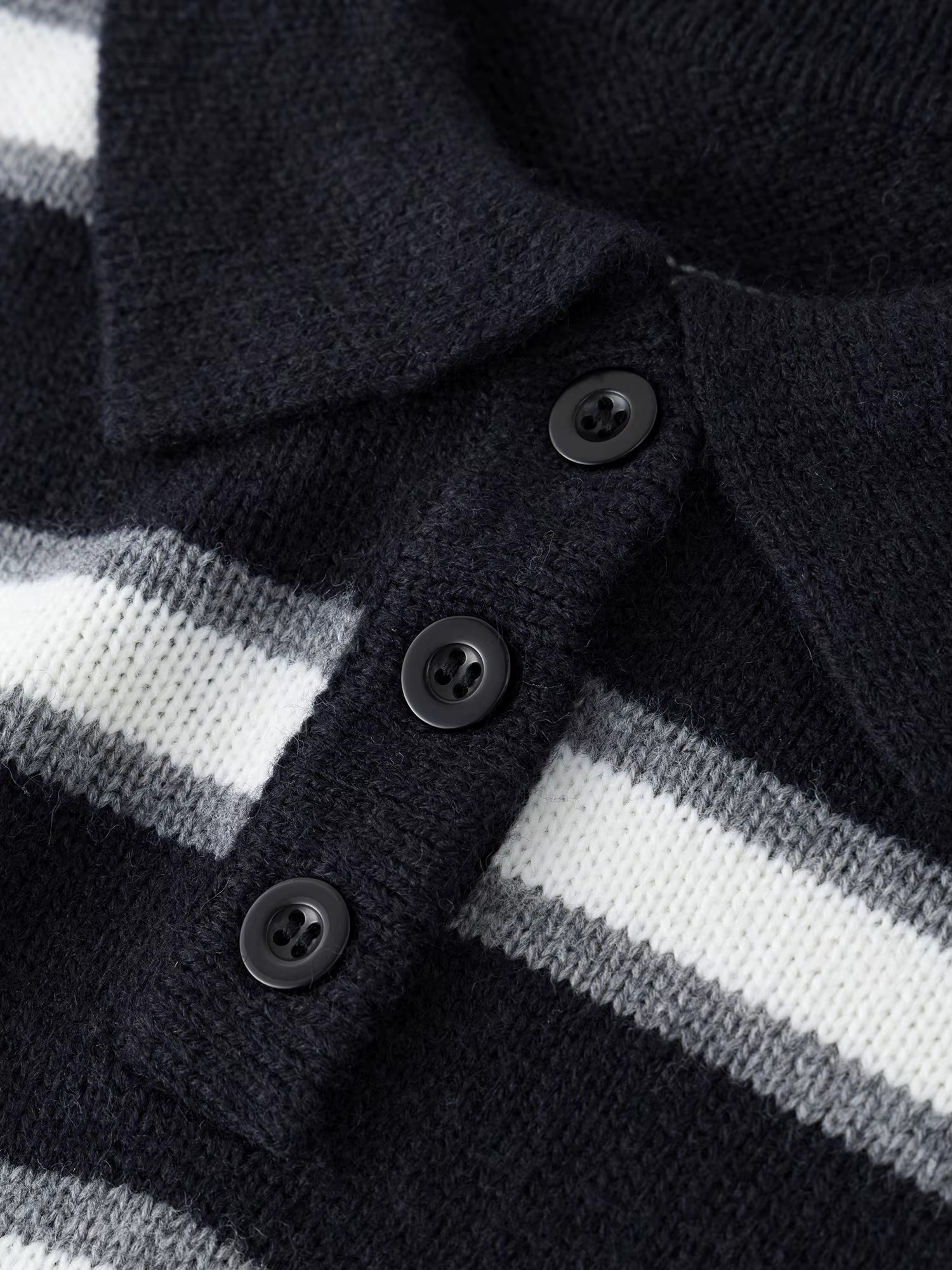 Casual Contrast Color Striped Turn Down Collar Sweater Women Loose 2025 Winter New Retro Sweater Soft Cozy Homewear